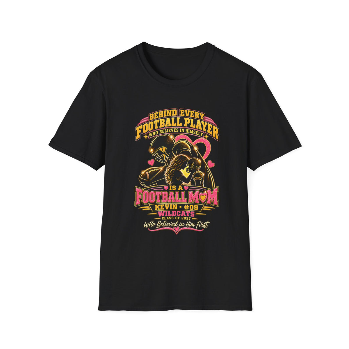 Personalized Football Mom Shirt, Custom Player Name Number Tee, Senior Mom 2027, Game Day Football Mama Shirt, Custom Team Gift