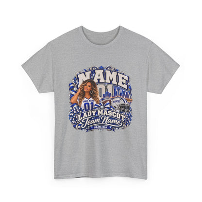 Personalized Football Mom Shirt – Custom Player Name, Number & Team Name – Lady Mascot Game Day Mom Tee – Glitter Effect