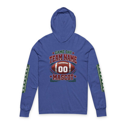 Game Day Football Hoodie Tee — Custom Team Name & Mascot (Number 00)