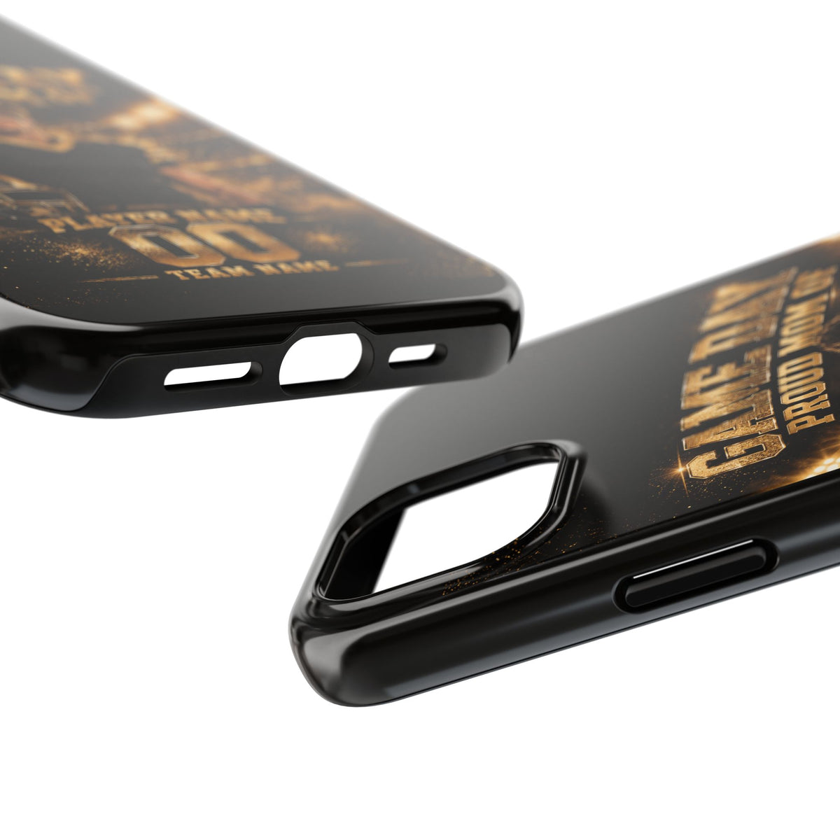 Personalized Game Day Proud Mom Photo Phone Case – Black & Gold