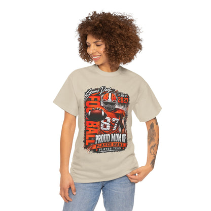 Personalized Football Mom Shirt, Game Day Mom Tee, Proud Mom of Player, Class of 2027 Football Shirt