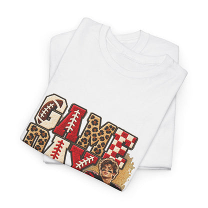 Personalized Game Day Football Mom Photo Shirt – Leopard Chenille Effect, Proud Mom of, Custom Player Name Team 2027