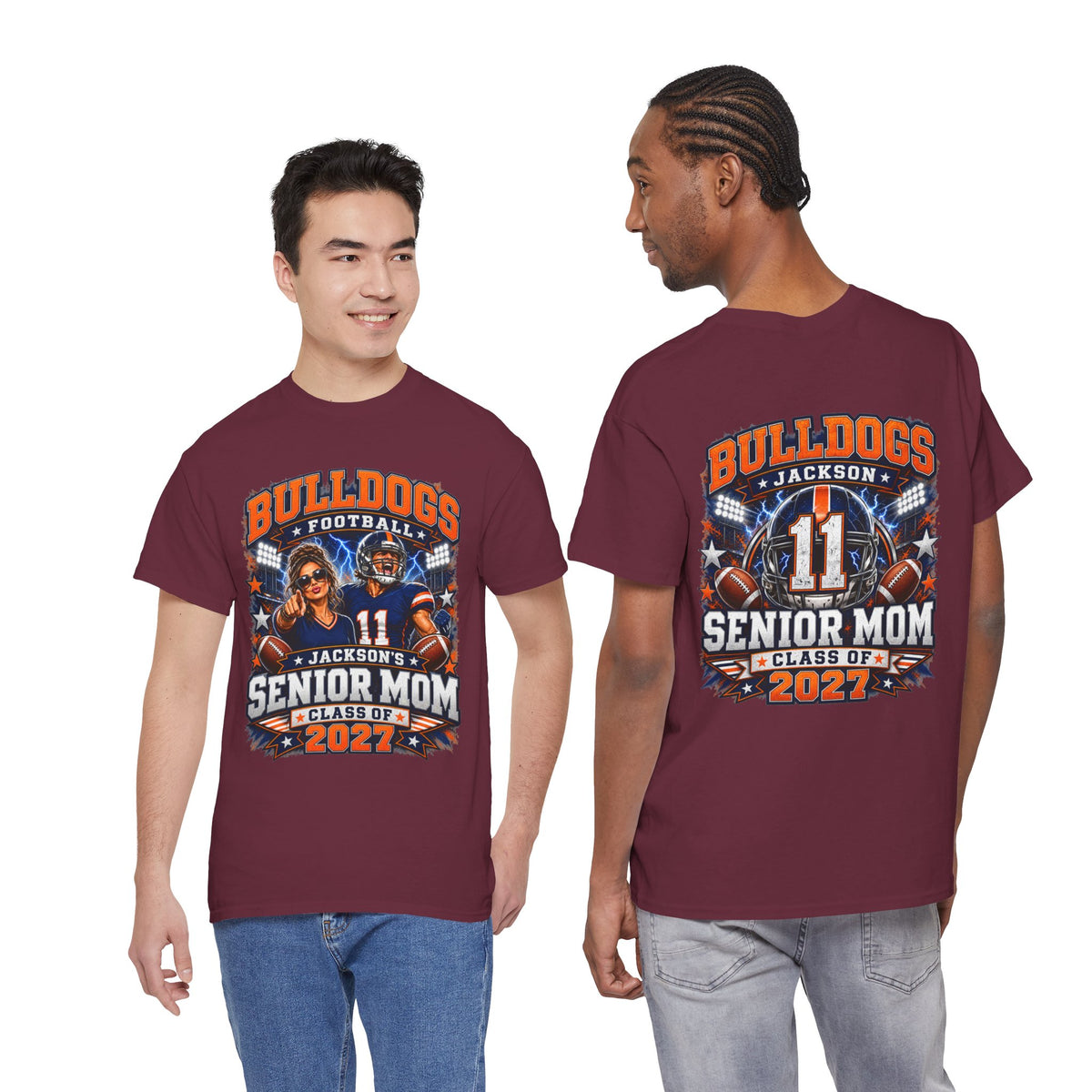 Personalized Senior Mom Football Shirt Class of 2027