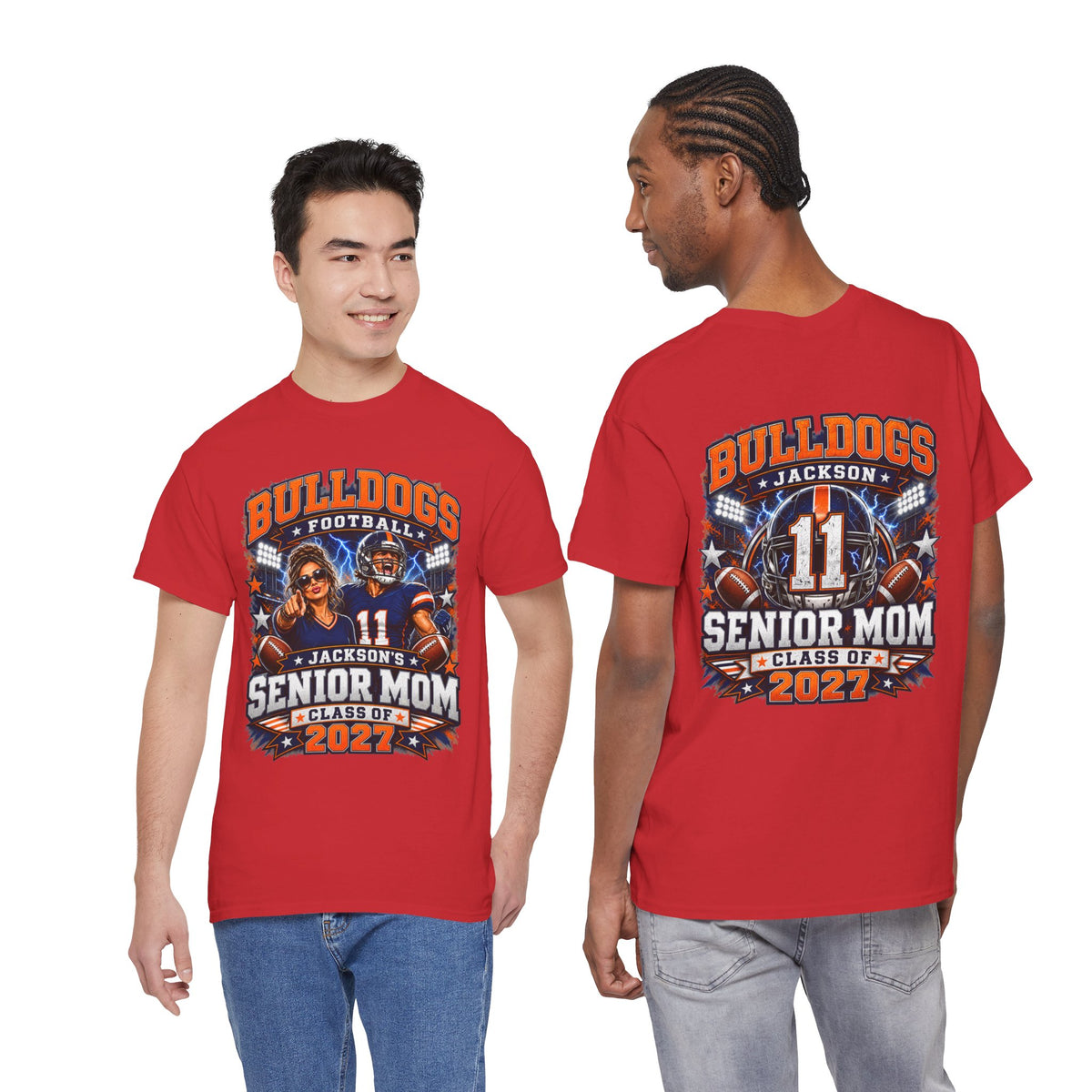 Personalized Senior Mom Football Shirt Class of 2027