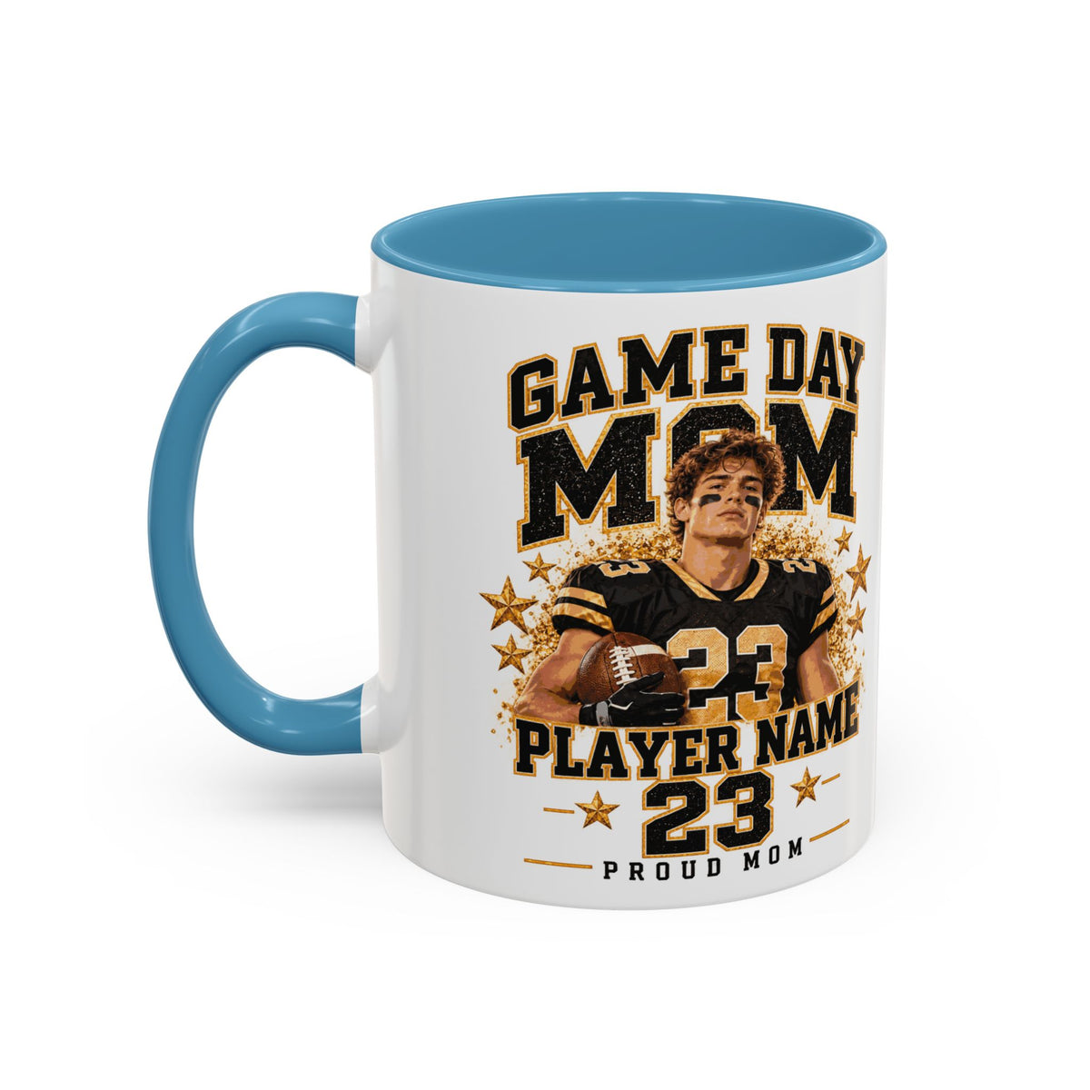 Personalized Game Day Mom Photo Mug – Custom Football Player Name & Number
