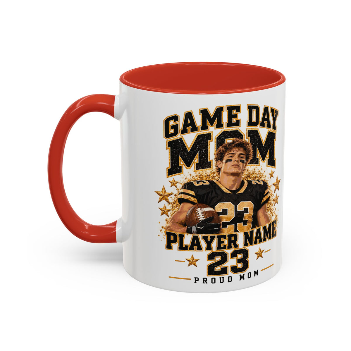 Personalized Game Day Mom Photo Mug – Custom Football Player Name & Number
