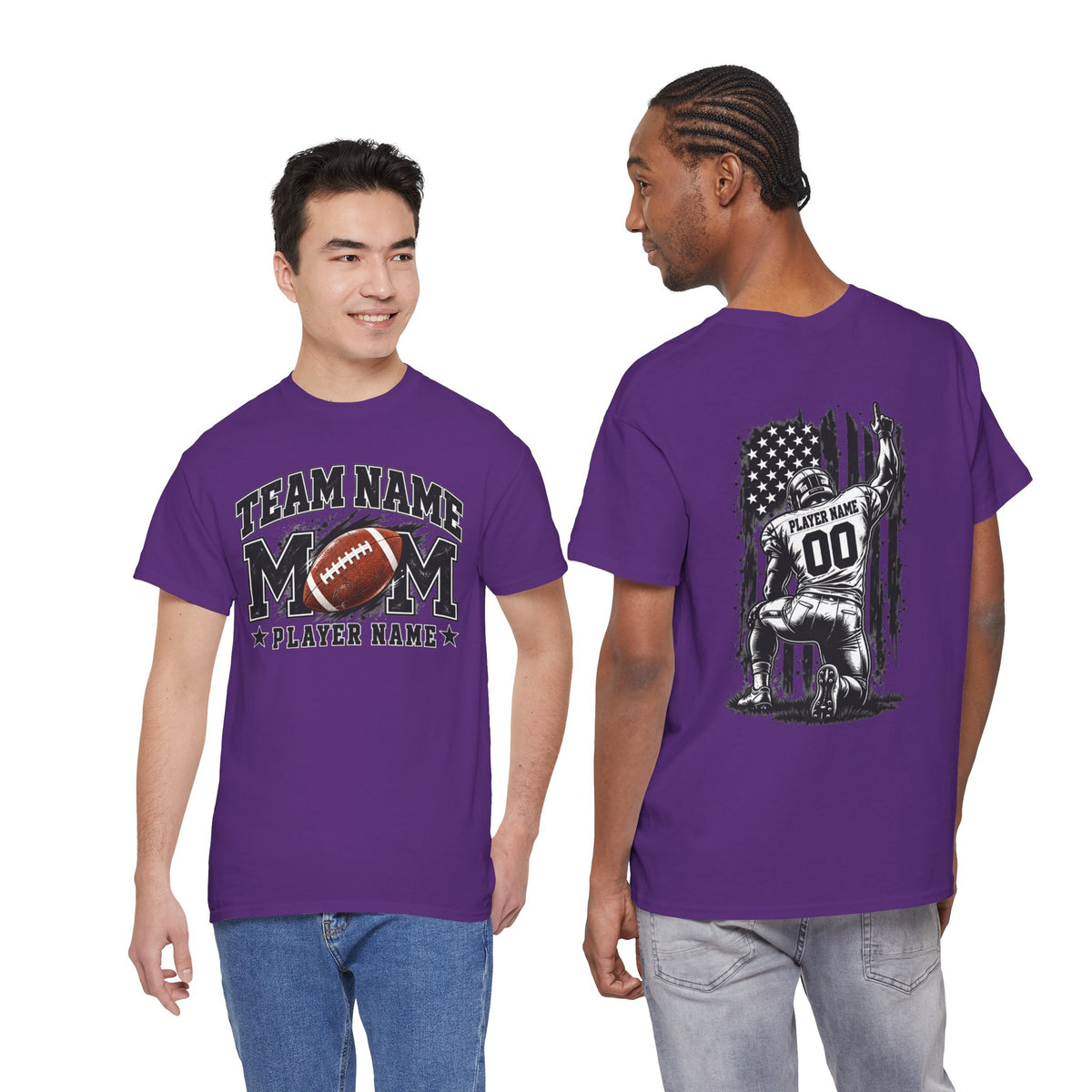Personalized Football Mom Shirt, Player Name & Number, Custom Team Mom Tee, Football Game Day Shirt