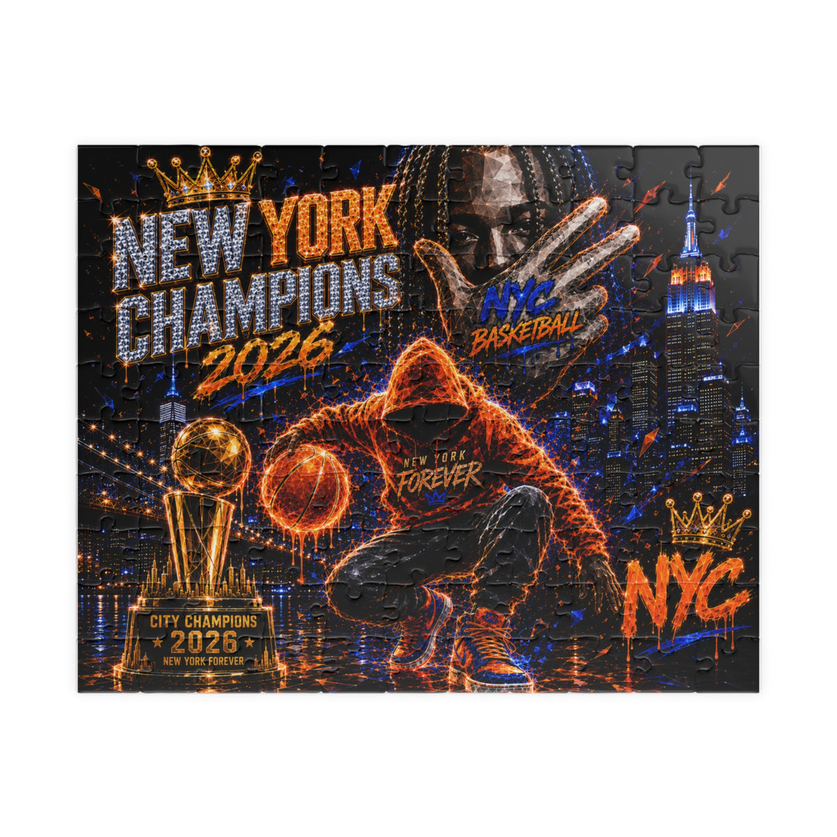New York Champions 2026 Basketball Puzzle — NYC Championship Jigsaw (110/252/520/1014 pcs)