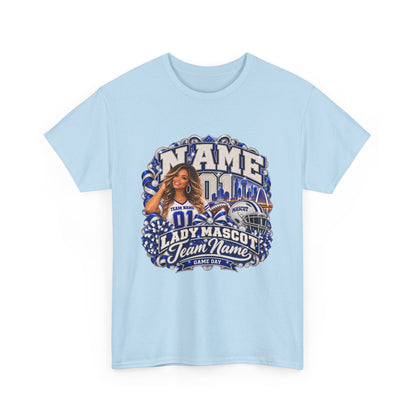 Personalized Football Mom Shirt – Custom Player Name, Number & Team Name – Lady Mascot Game Day Mom Tee – Glitter Effect