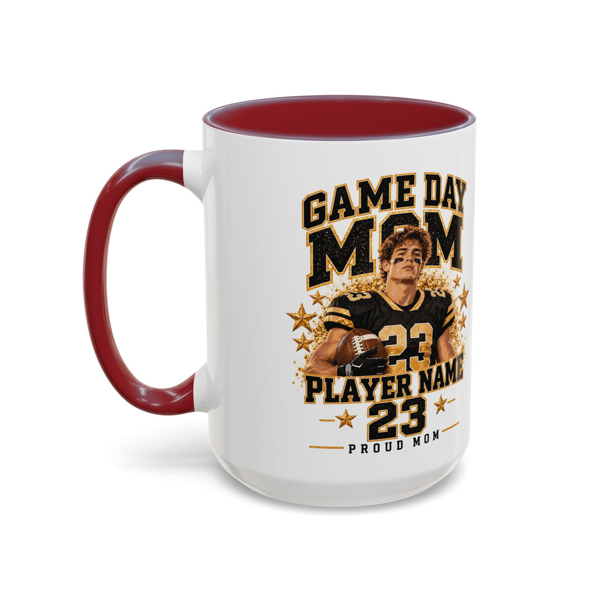 Personalized Game Day Mom Photo Mug – Custom Football Player Name & Number