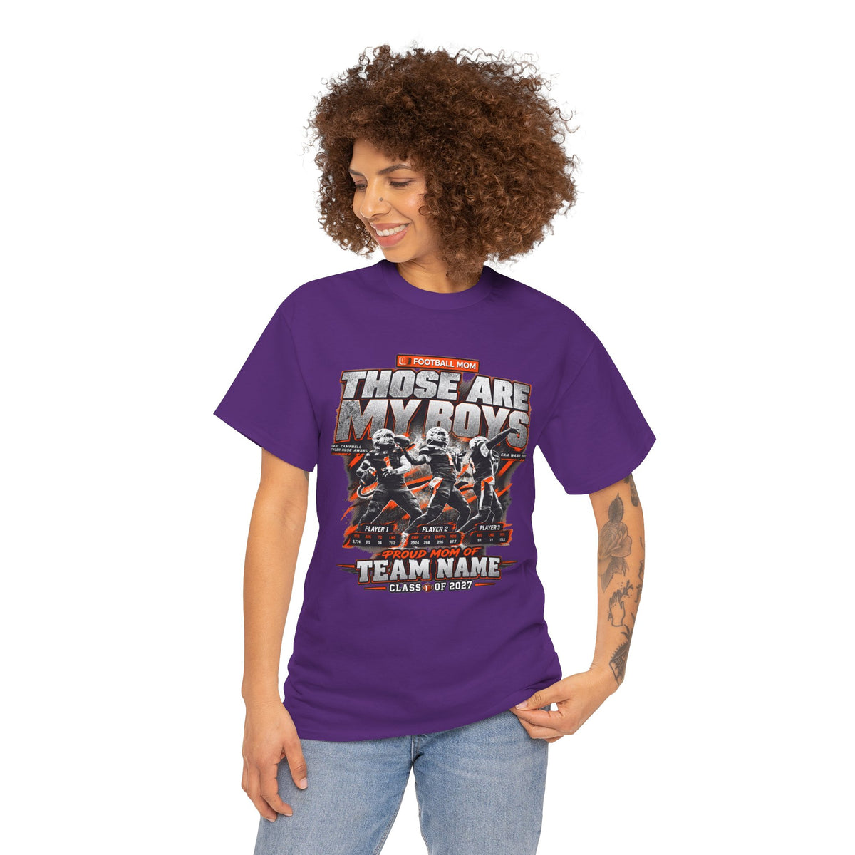 Personalized Football Mom Shirt, Those Are My Boys Tee, Proud Mom Custom Player Shirt, Team Name Class of 2027 Gift