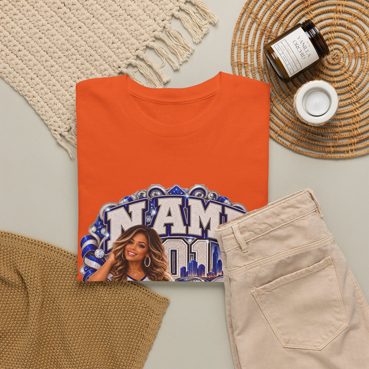 Personalized Football Mom Shirt – Custom Player Name, Number & Team Name – Lady Mascot Game Day Mom Tee – Glitter Effect