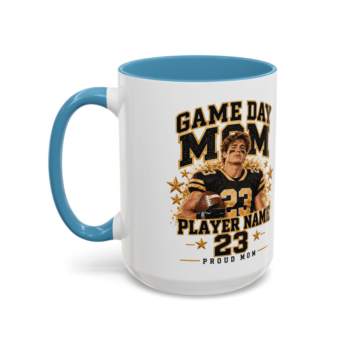 Personalized Game Day Mom Photo Mug – Custom Football Player Name & Number