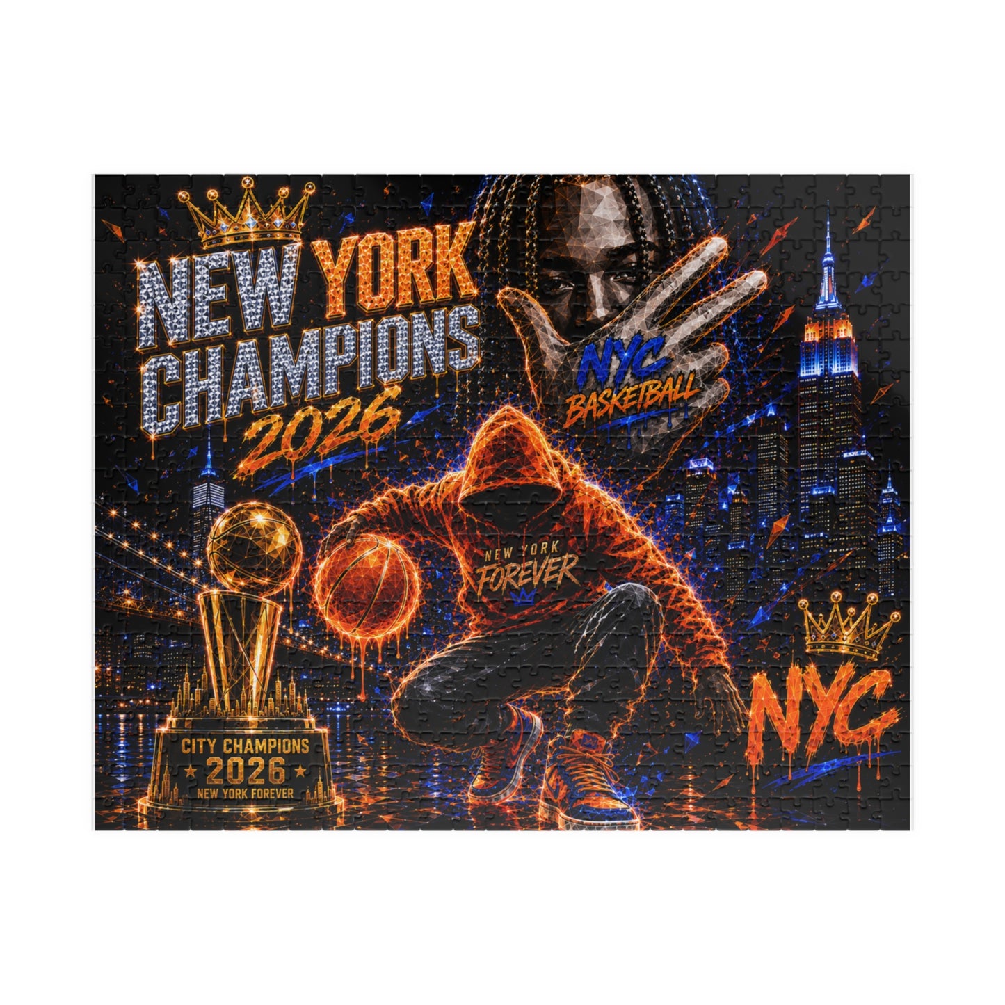 New York Champions 2026 Basketball Puzzle — NYC Championship Jigsaw (110/252/520/1014 pcs)