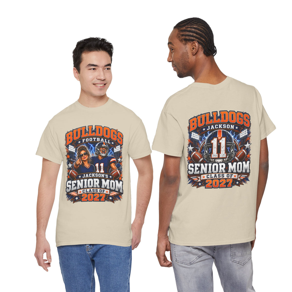 Personalized Senior Mom Football Shirt Class of 2027