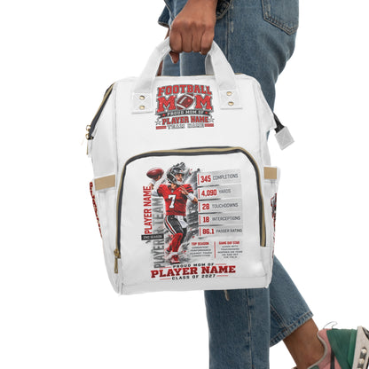 Personalized Football Mom Diaper Backpack, Custom Player Photo and Name, Proud Mom Game Day Bag, Football Mom Gift