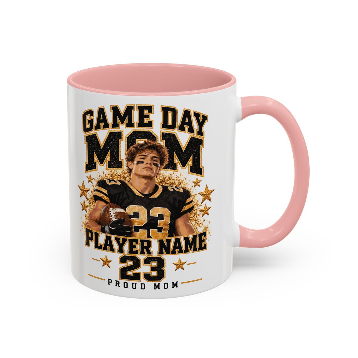 Personalized Game Day Mom Photo Mug – Custom Football Player Name & Number
