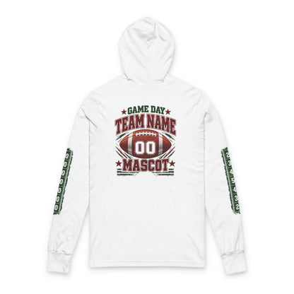 Game Day Football Hoodie Tee — Custom Team Name & Mascot (Number 00)