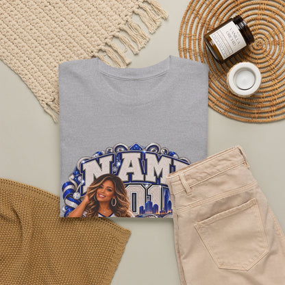 Personalized Football Mom Shirt – Custom Player Name, Number & Team Name – Lady Mascot Game Day Mom Tee – Glitter Effect