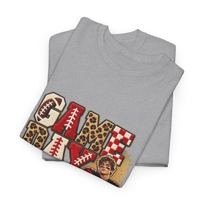 Personalized Game Day Football Mom Photo Shirt – Leopard Chenille Effect, Proud Mom of, Custom Player Name Team 2027
