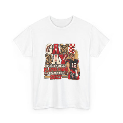 Personalized Game Day Football Mom Photo Shirt – Leopard Chenille Effect, Proud Mom of, Custom Player Name Team 2027