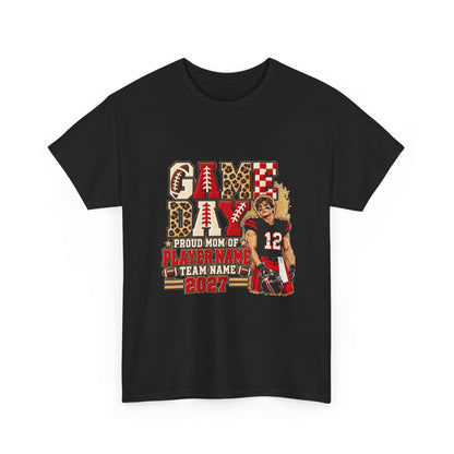 Personalized Game Day Football Mom Photo Shirt – Leopard Chenille Effect, Proud Mom of, Custom Player Name Team 2027