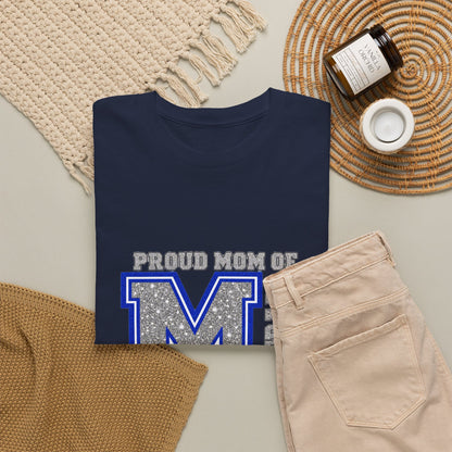 Personalized Football Mom Varsity Monogram Shirt – Proud Mom Of, Custom Player Name Team Number, Printed Glitter