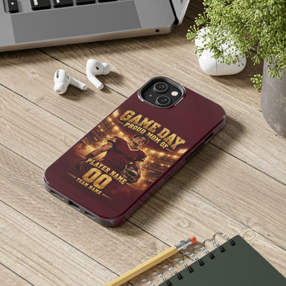 Personalized Game Day Proud Mom Photo Phone Case – Burgundy & Gold
