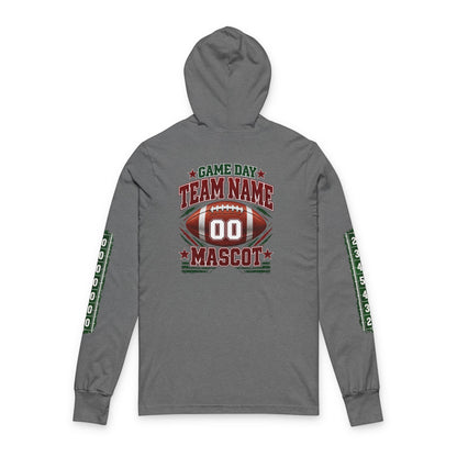 Game Day Football Hoodie Tee — Custom Team Name & Mascot (Number 00)