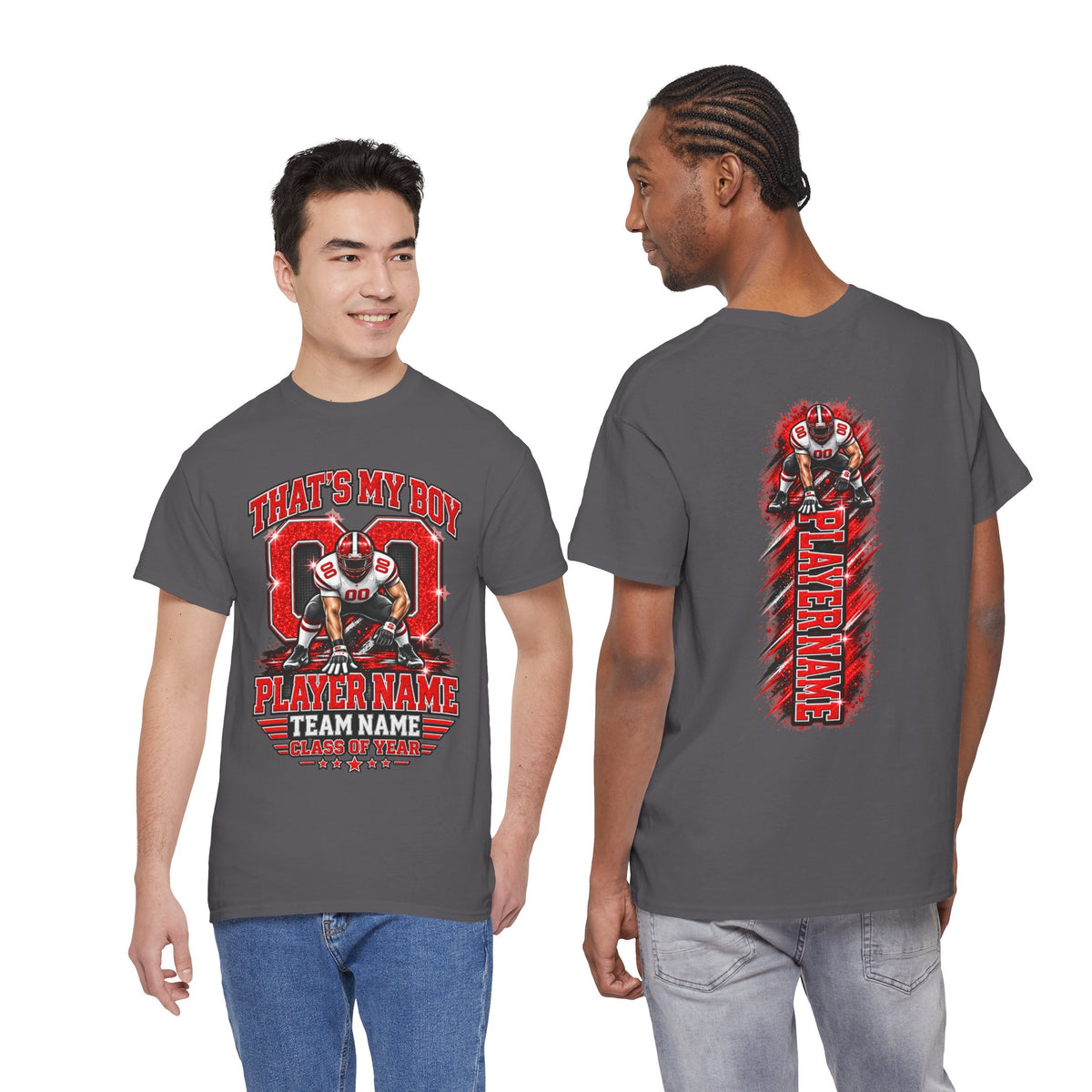 Personalized Football Mom Shirt, That's My Boy Tee, Custom Player Name & Number, Senior Night Gift, Game Day Mom Shirt, Glitter Effect