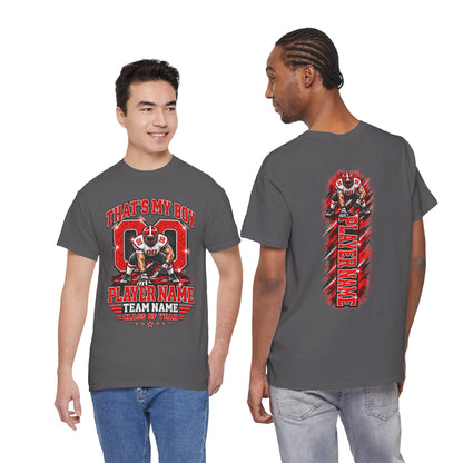 Personalized Football Mom Shirt, That's My Boy Tee, Custom Player Name & Number, Senior Night Gift, Game Day Mom Shirt, Glitter Effect