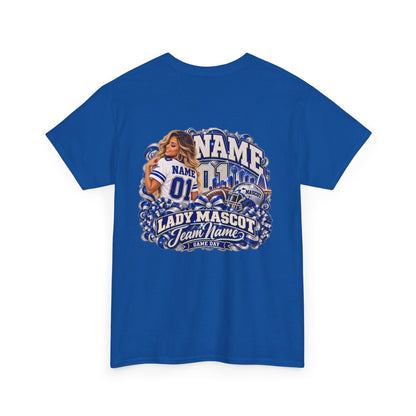 Personalized Football Mom Shirt – Custom Player Name, Number & Team Name – Lady Mascot Game Day Mom Tee – Glitter Effect