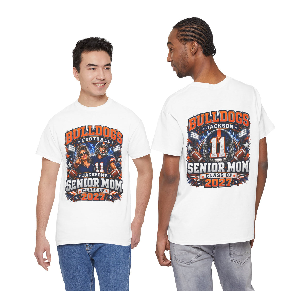 Personalized Senior Mom Football Shirt Class of 2027