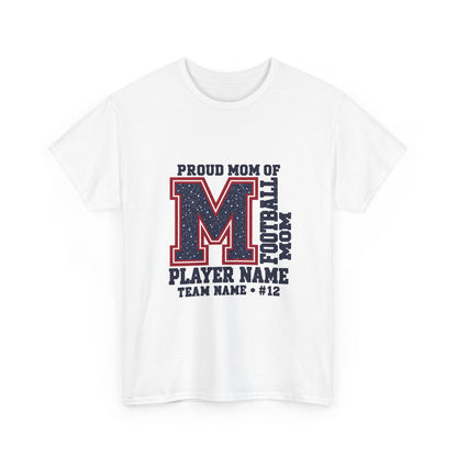 Personalized Football Mom Varsity Monogram Shirt – Proud Mom Of, Custom Player Name Team Number, Printed Glitter