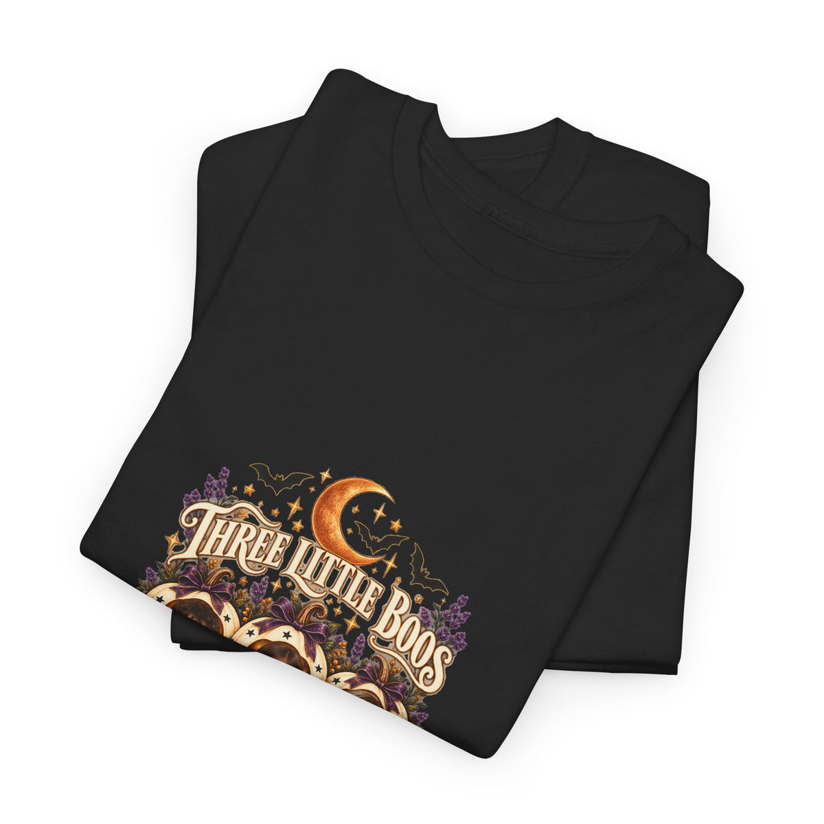 THREE LITTLE BOOS – Personalized Halloween Mom Photo T-Shirt – 3 Kids Photos & Names