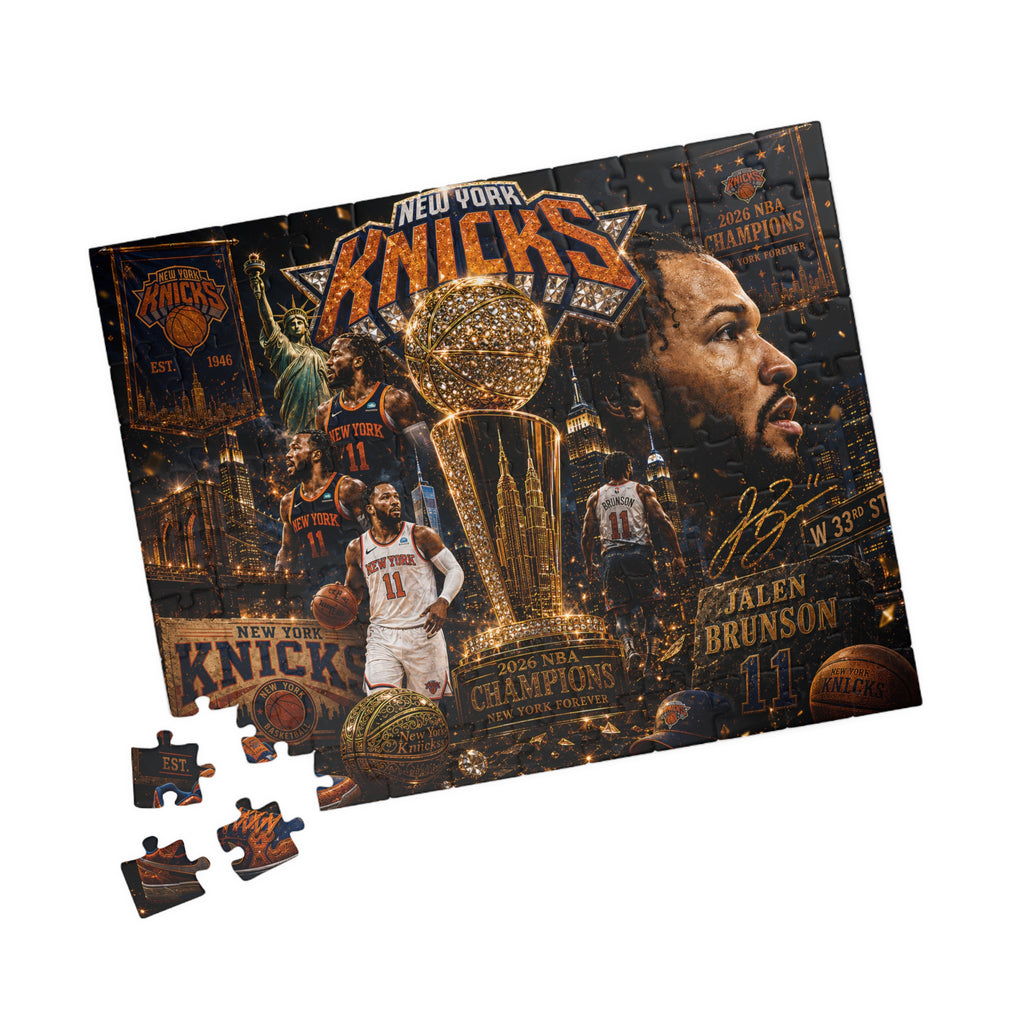 New York Knicks Championship Collage Puzzle — V. Brunson Fan Jigsaw (110/252/520/1014 pcs)