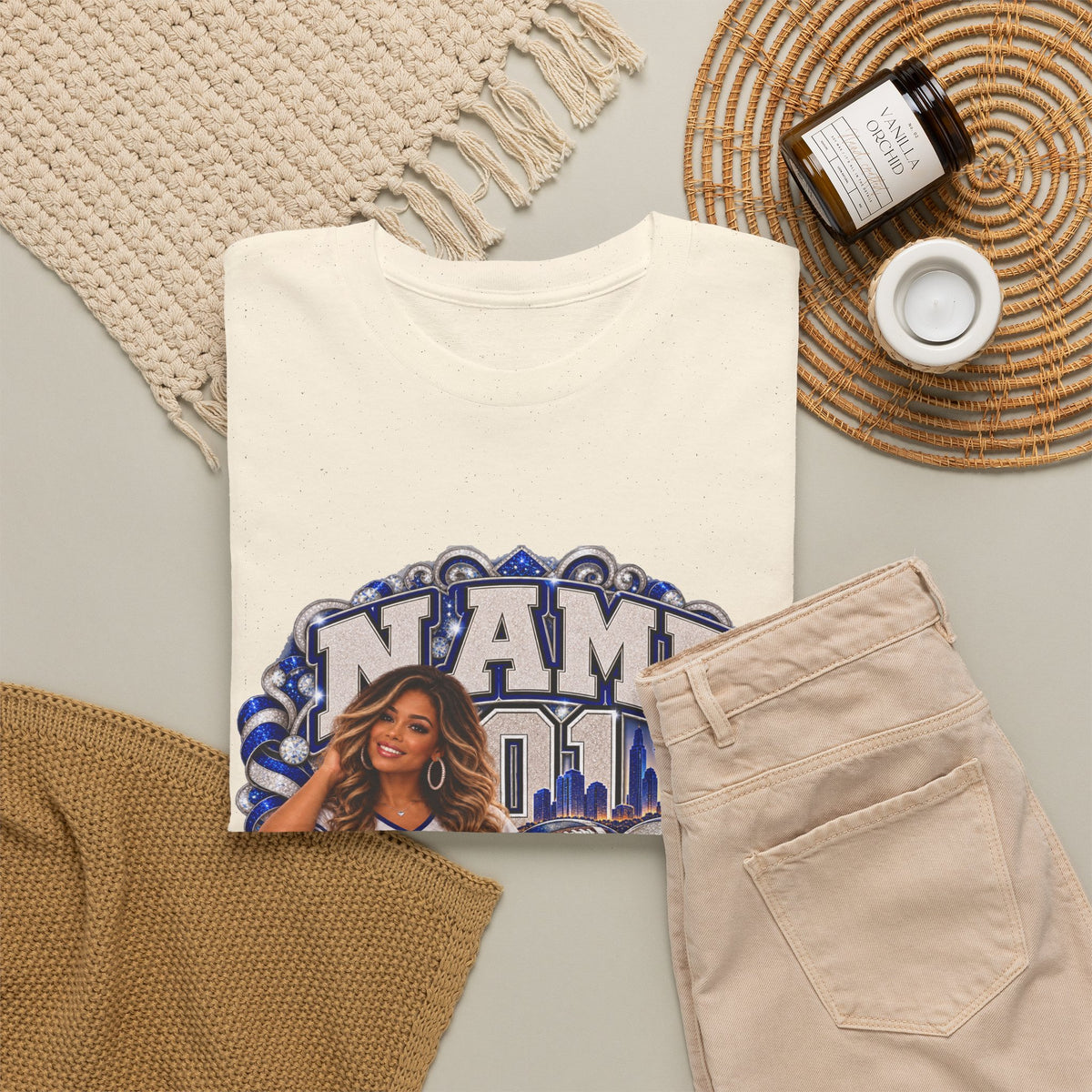 Personalized Football Mom Shirt – Custom Player Name, Number & Team Name – Lady Mascot Game Day Mom Tee – Glitter Effect