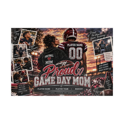 Personalized Football Mom Puzzle – Proud Game Day Mom Gift, Custom Player Name & Team, Mother Son Keepsake, Senior Night Gift 110 520 1014 pice