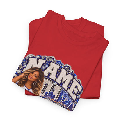 Personalized Football Mom Shirt – Custom Player Name, Number & Team Name – Lady Mascot Game Day Mom Tee – Glitter Effect