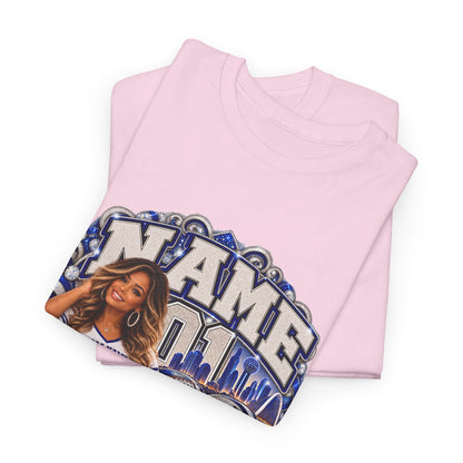 Personalized Football Mom Shirt – Custom Player Name, Number & Team Name – Lady Mascot Game Day Mom Tee – Glitter Effect