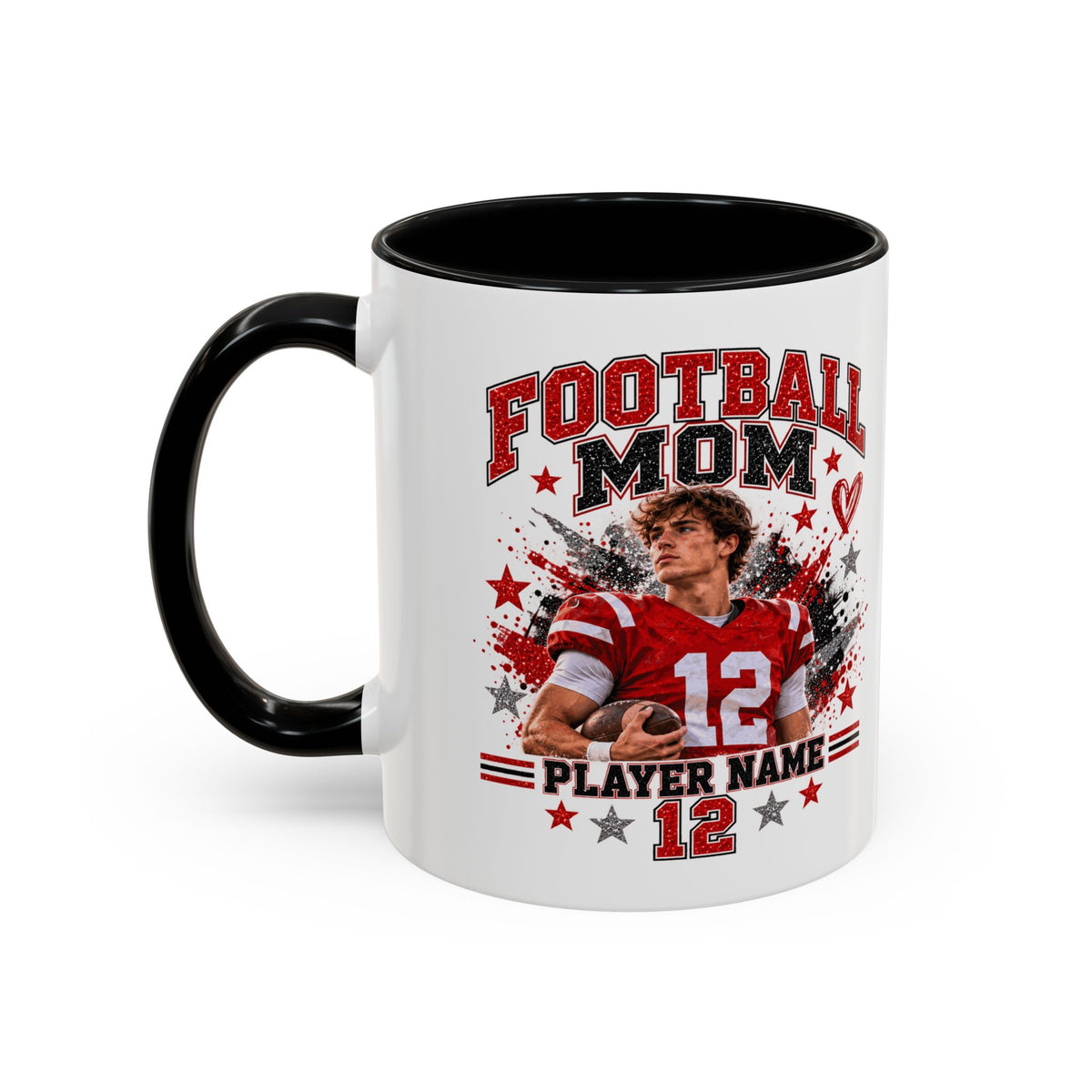 Personalized Football Mom Photo Mug – Custom Football Player Name & Number