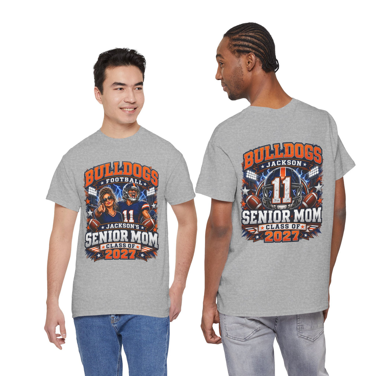 Personalized Senior Mom Football Shirt Class of 2027