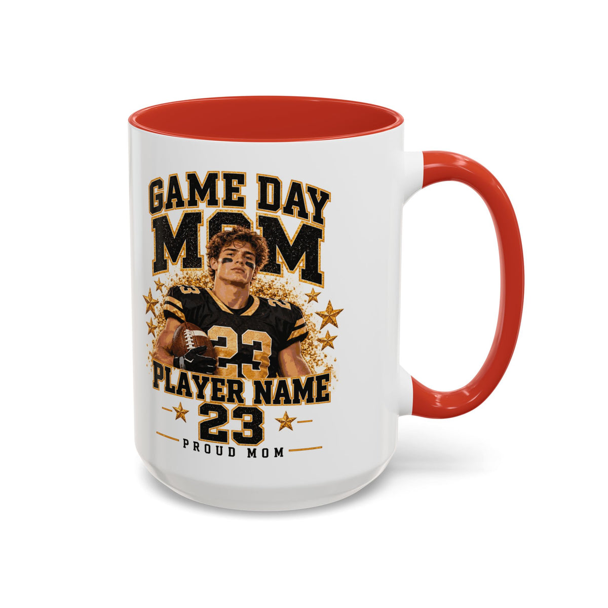 Personalized Game Day Mom Photo Mug – Custom Football Player Name & Number