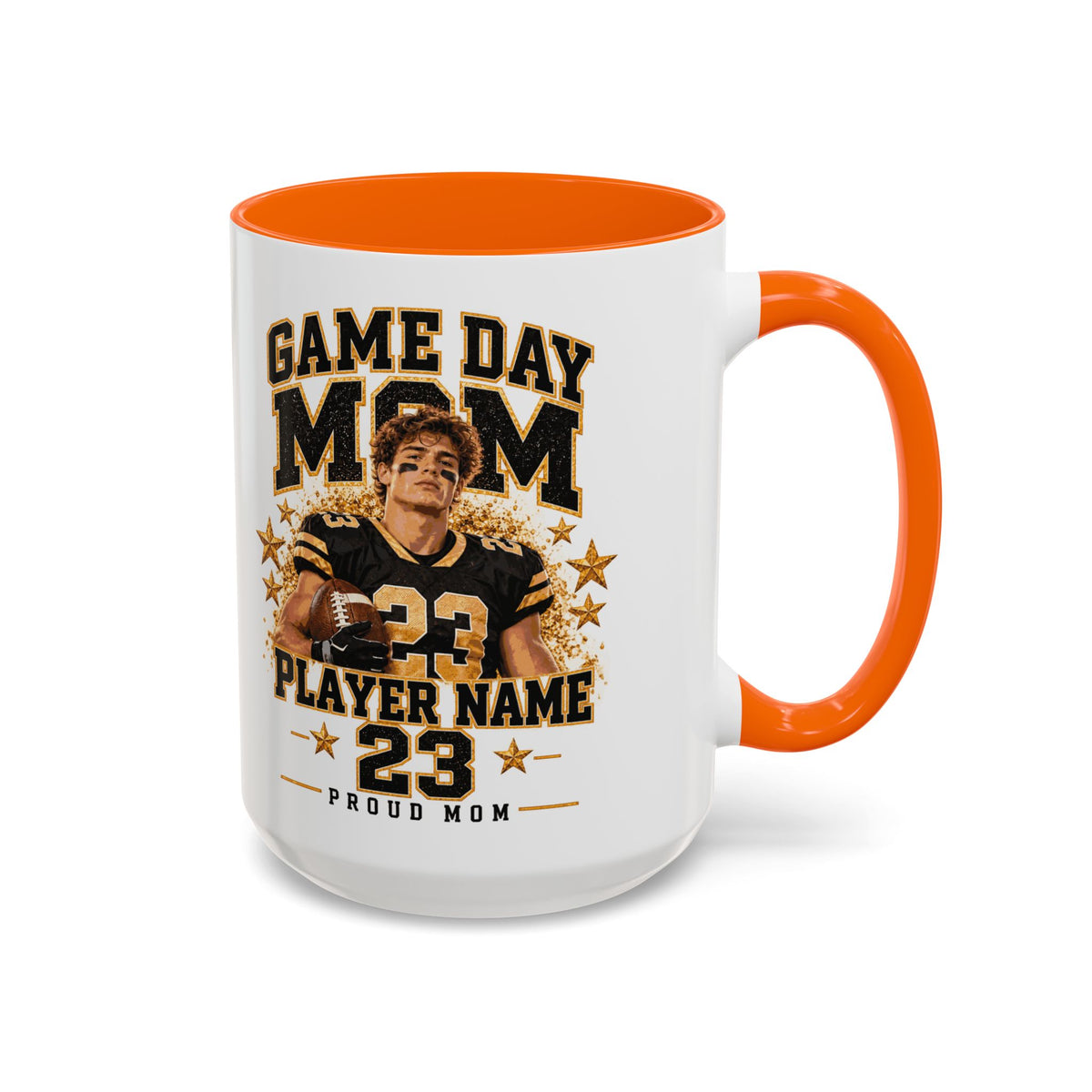Personalized Game Day Mom Photo Mug – Custom Football Player Name & Number