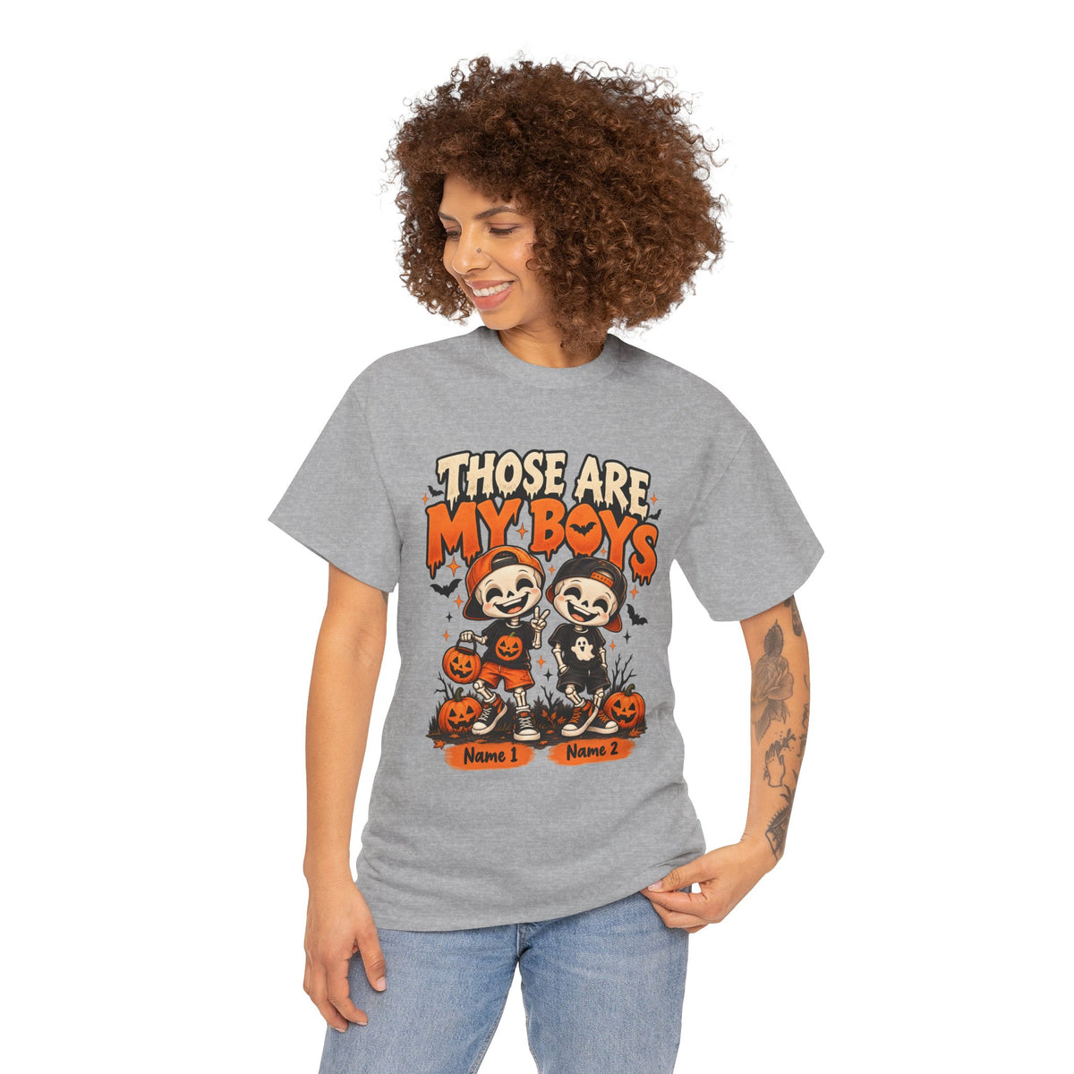 Personalized Spooky Boys Halloween Shirt – Custom Kids Names Mom Tee