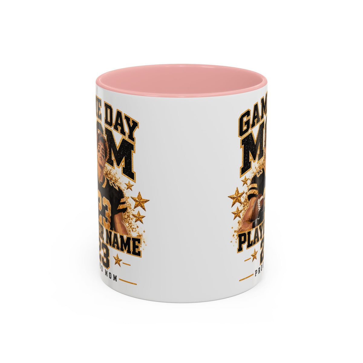Personalized Game Day Mom Photo Mug – Custom Football Player Name & Number