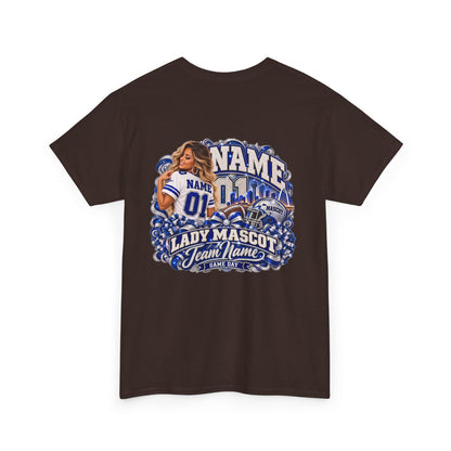 Personalized Football Mom Shirt – Custom Player Name, Number & Team Name – Lady Mascot Game Day Mom Tee – Glitter Effect