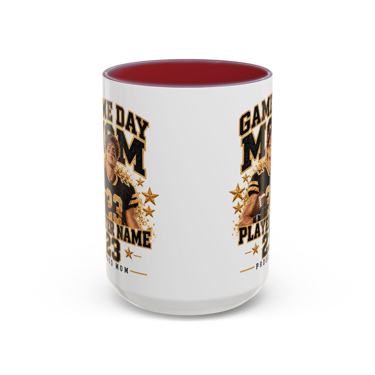 Personalized Game Day Mom Photo Mug – Custom Football Player Name & Number