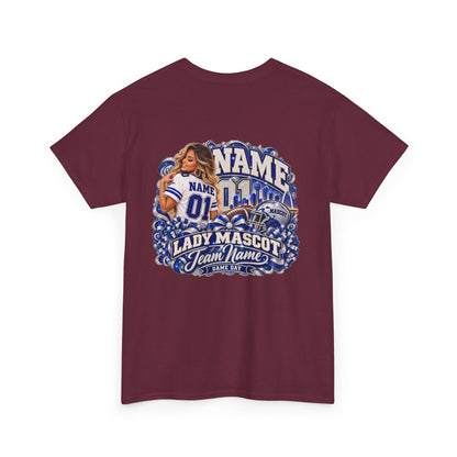 Personalized Football Mom Shirt – Custom Player Name, Number & Team Name – Lady Mascot Game Day Mom Tee – Glitter Effect
