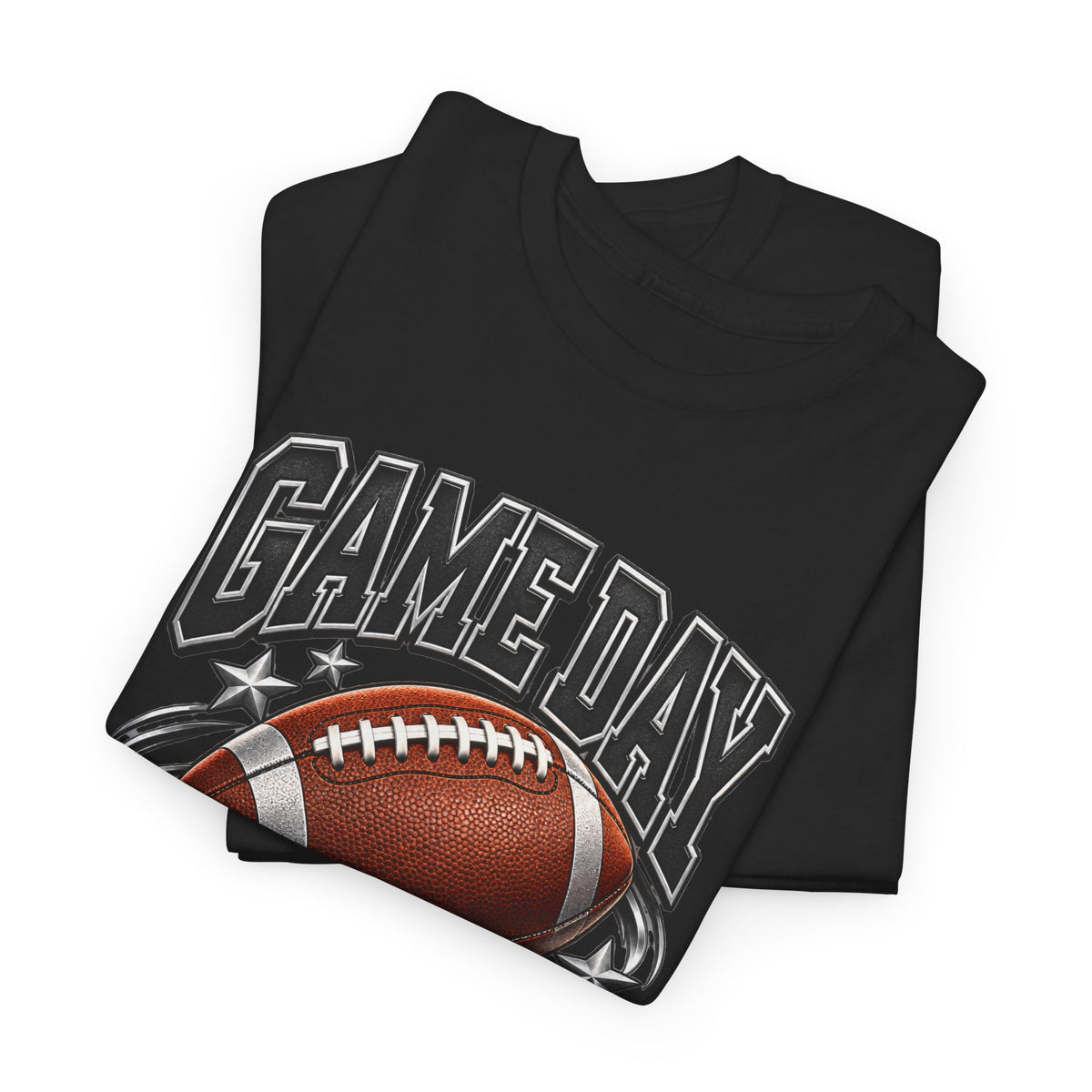 Personalized Game Day Proud Dad Shirt — Black Silver Football
